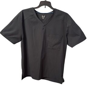 Medelita Men's Black V-Neck Short Sleeve Scrub Shirt Size Medium EUC